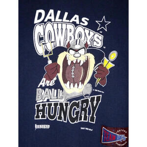 Vintage Dallas Cowboys Looney Tunes Taz Sweatshirt Youth Kids Large 90s Football